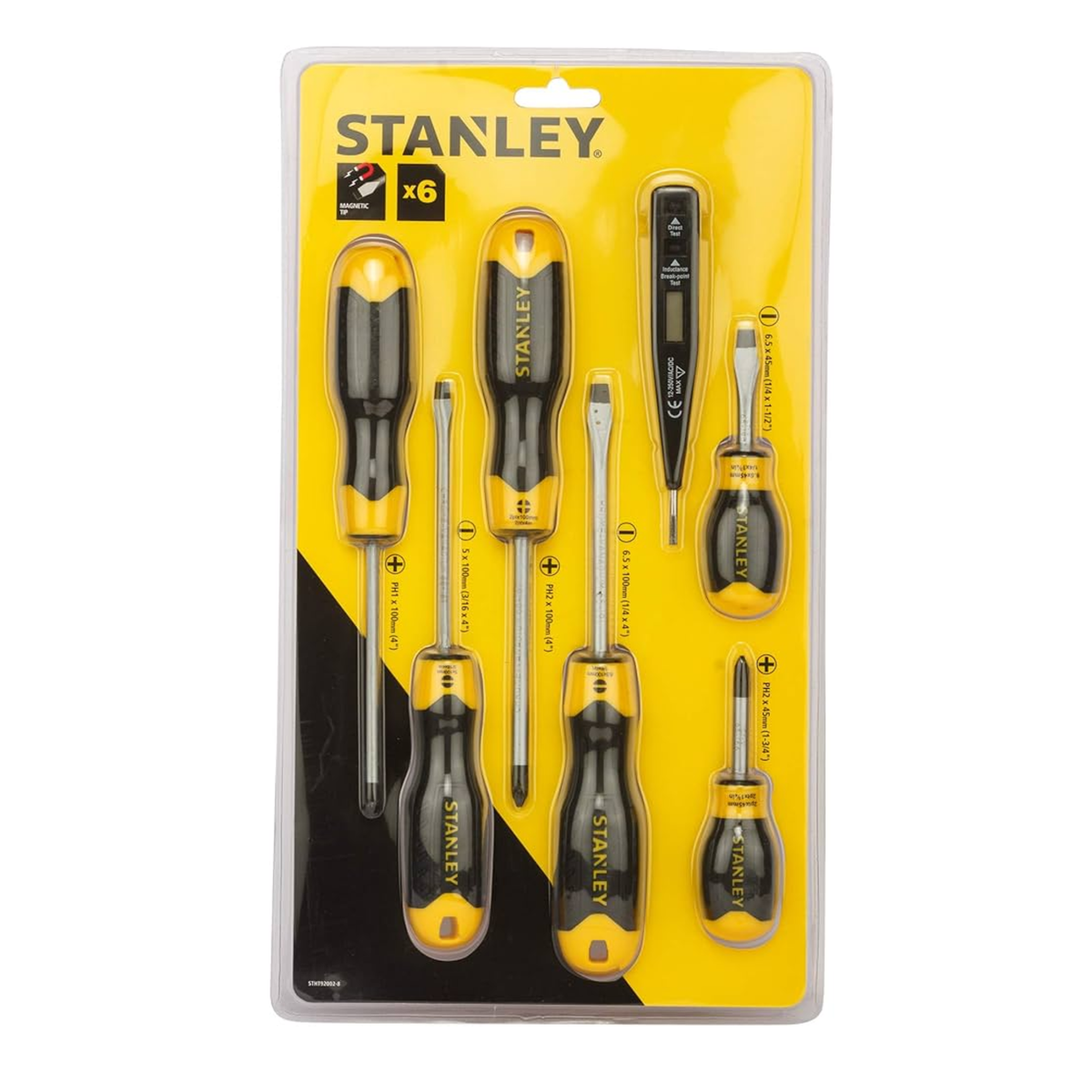Stanley STHT92002-8 6 piece cushion grip screwdriver set with tester in UAE