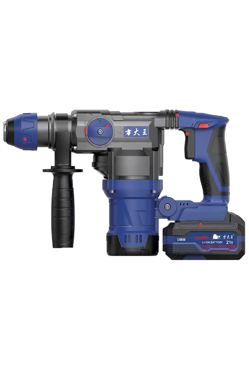 Fangda brushless Li-ion rotary hammer on a white background