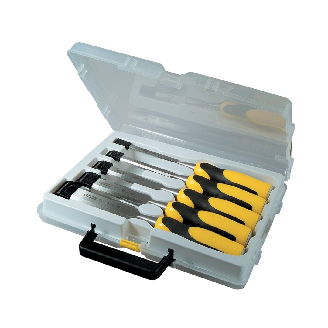Stanley Dynagrip Chisel Set 2-16-885 5 Piece – Strike Cap High Carbon Steel Wood Chisels – Dubai UAE