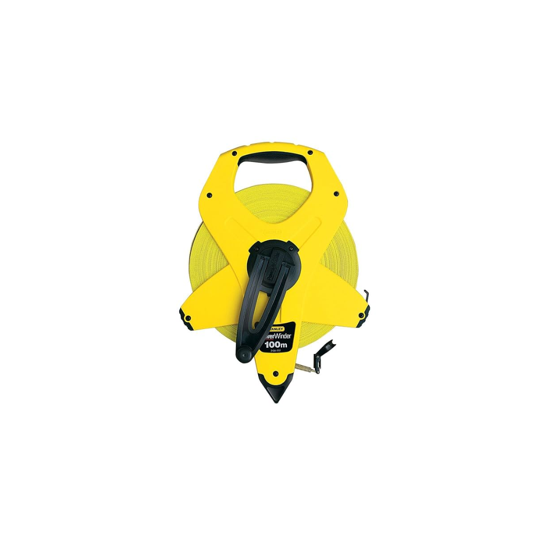 Stanley 2-34-777 Fibreglass Open Reel Measuring Tape 100m – Power Winder Long Tape – Dubai UAE