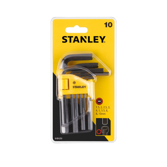 Stanley Straight Male Elbow Hex Key Set 0-69-253 – 10-Piece Metric Allen Key Set – Dubai UAE