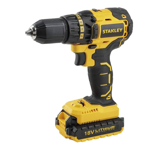 Stanley SBD20S2K-B5 18V cordless drill driver with 13mm keyless chuck