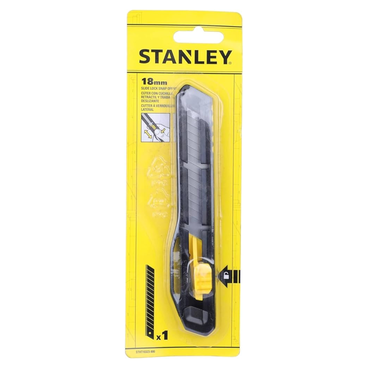 Stanley STHT10323-800 18mm snap off knife, slide lock