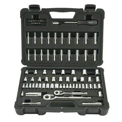 Chrome vanadium Stanley socket set with quick release ratchets Dubai