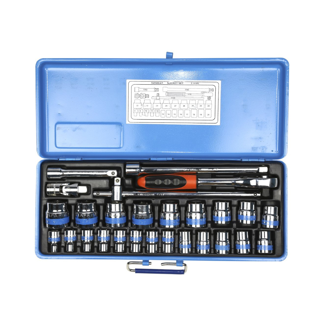 Taparia 1/2 inch socket set S14HXL with hex sockets