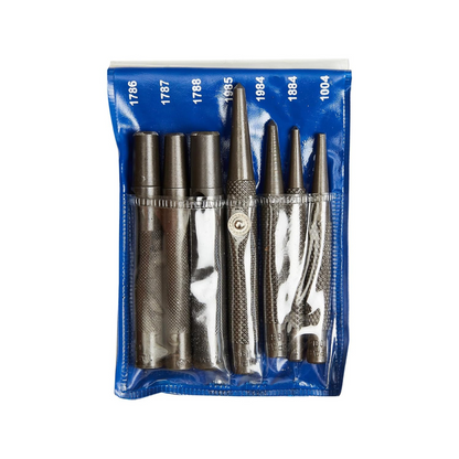 Taparia 7 piece drift centre and leather punch set