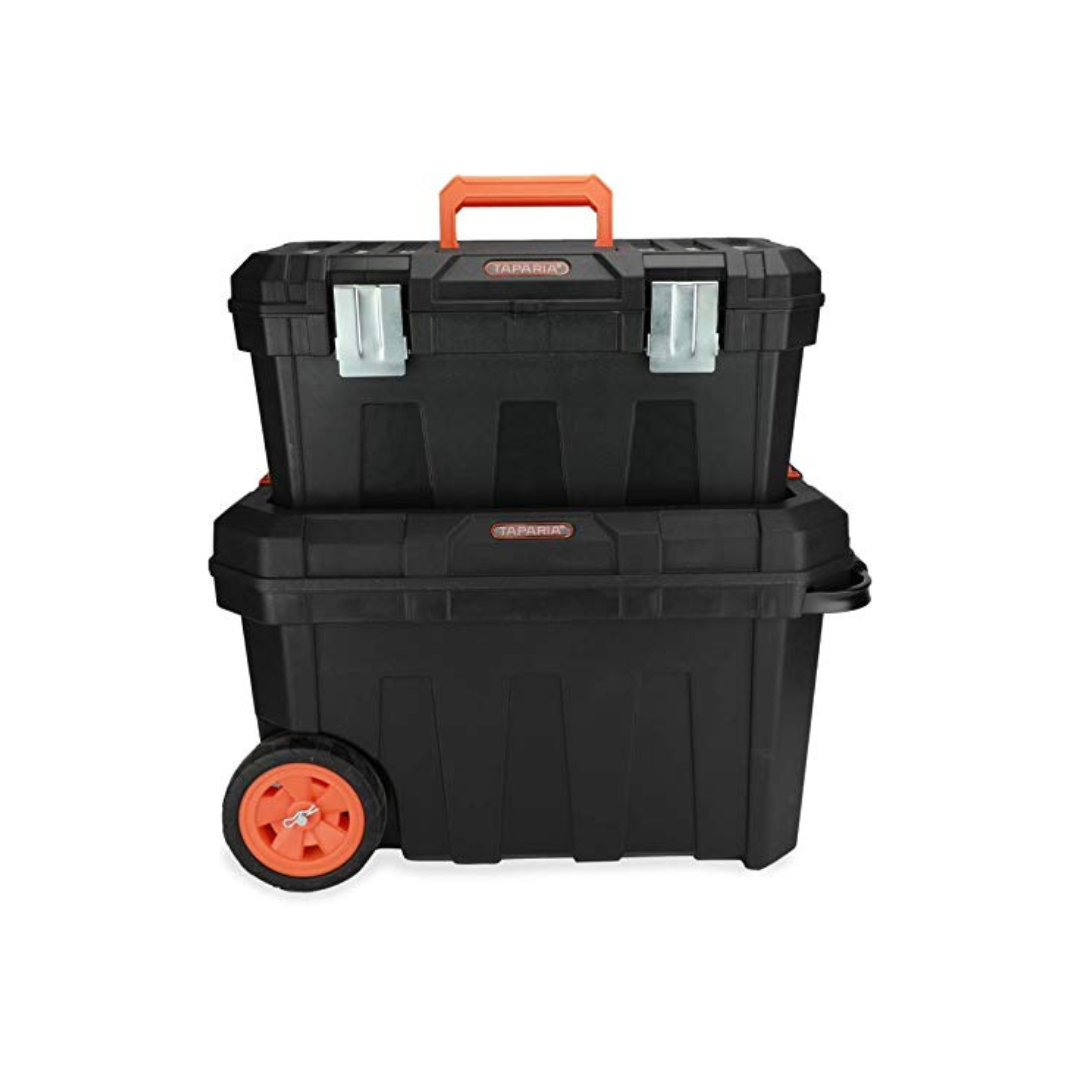 Taparia 2 in 1 plastic rolling tool box PTBR
